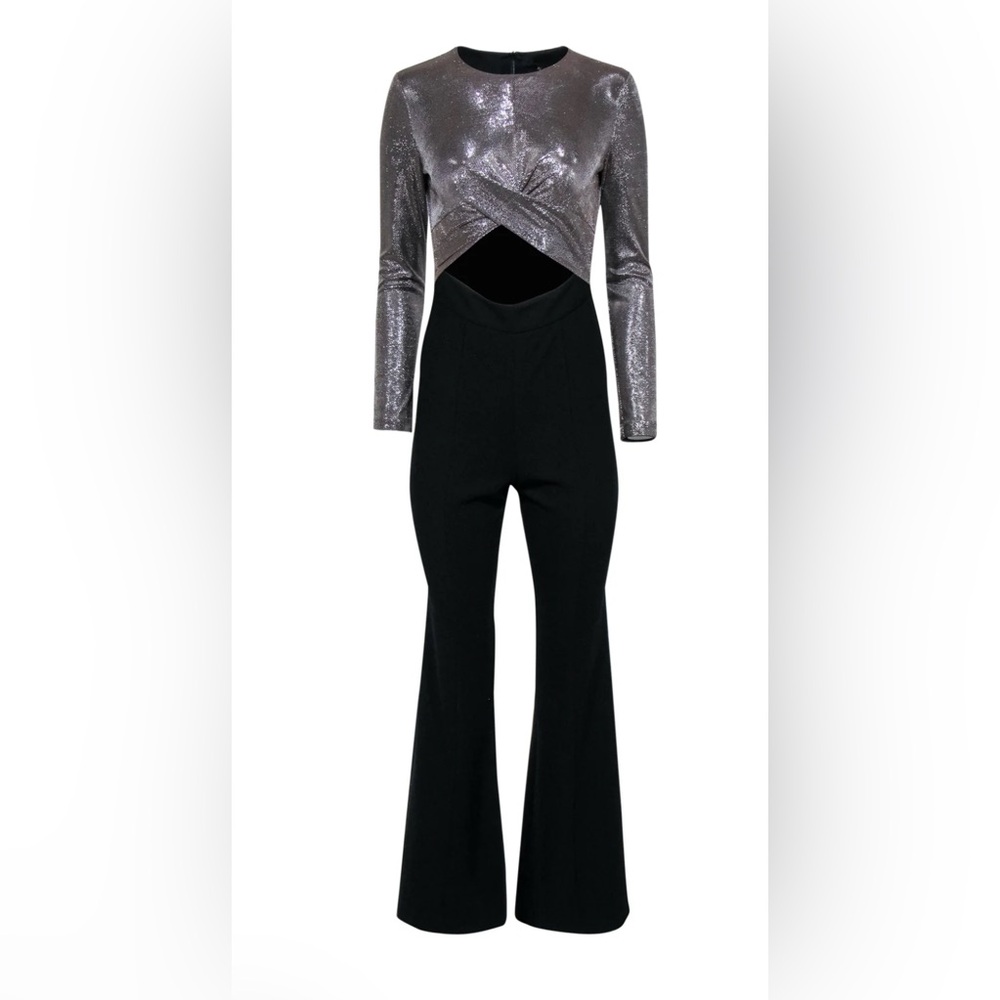 Black Halo Angie Sparkly Cutout Combo Jumpsuit. Size 12